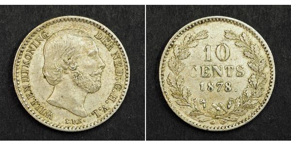 10 Cent Regno dei Paesi Bassi (1815 - ) Argento Guglielmo III dei Paesi Bassi