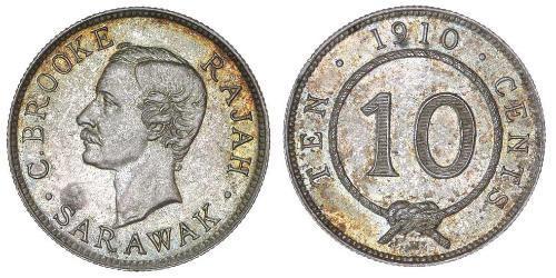 10 Cent Sarawak Argento 