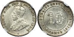 10 Cent Insediamenti dello Stretto (1826 - 1946) Argento Giorgio V (1865-1936)