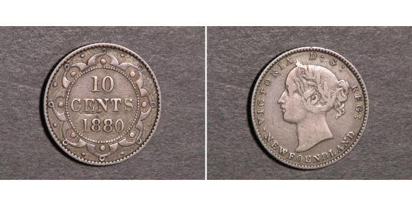 10 Cent Terranova e Labrador Argento Vittoria (1819 - 1901)