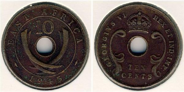 10 Cent East Africa Bronze George VI (1895-1952)