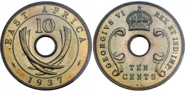 10 Cent East Africa Bronze George V of the United Kingdom (1865-1936)