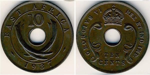 10 Cent East Africa Bronze George VI (1895-1952)