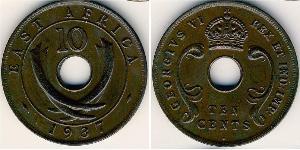 10 Cent Africa orientale Bronzo Giorgio VI (1895-1952)