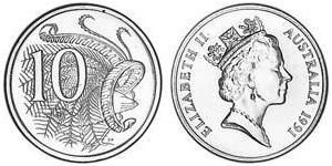 10 Cent Australie (1939 - ) Cuivre/Nickel Elizabeth II (1926-2022)