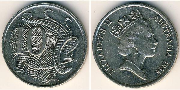 10 Cent Australien (1939 - ) Kupfer/Nickel Elizabeth II (1926-2022)