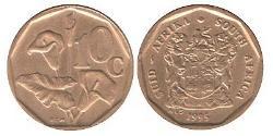 10 Cent Sudáfrica Latón/Acero 