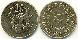 10 Cent Republik Zypern (1960 - ) Messing/Nickel 