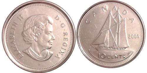 10 Cent Canada Nickel Elizabeth II (1926-2022)