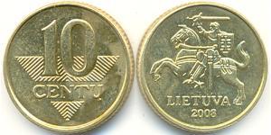 10 Cent Lithuania (1991 - ) Brass/Nickel 