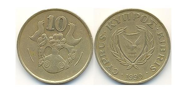 10 Cent Republic of Cyprus (1960 - ) Brass/Nickel 