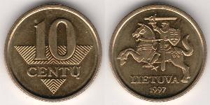 10 Cent Lituanie (1991 - ) Nickel/Laiton 