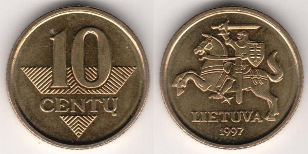 10 Cent Lituania (1991 - ) Ottone/Nichel 