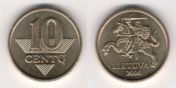 10 Cent Lituania (1991 - ) Ottone/Nichel 