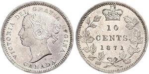 10 Cent Canadá Plata Victoria (1819 - 1901)