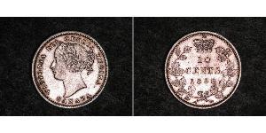 10 Cent Canadá Plata Victoria (1819 - 1901)