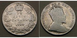 10 Cent Canadá Plata Eduardo VII (1841-1910)