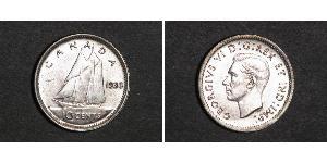 10 Cent Canadá Plata Jorge VI (1895-1952)