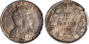10 Cent Canadá Plata Eduardo VII (1841-1910)