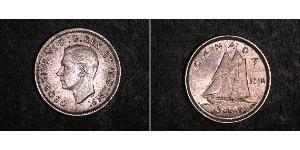 10 Cent Canadá Plata Jorge VI (1895-1952)