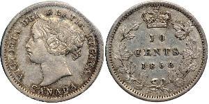 10 Cent Canadá Plata Victoria (1819 - 1901)