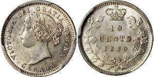 10 Cent Canadá Plata Victoria (1819 - 1901)