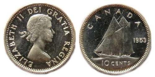 10 Cent Canadá Plata Isabel II (1926-2022)