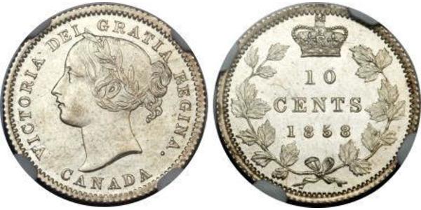 10 Cent Canadá Plata Victoria (1819 - 1901)