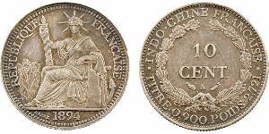 10 Cent Indochina francesa (1887-1954) Plata 