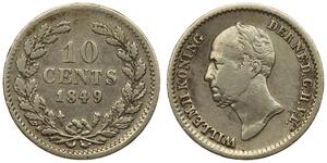 10 Cent Reino de los Países Bajos (1815 - ) Plata 