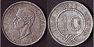 10 Cent Sarawak Plata 