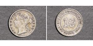 10 Cent Straits Settlements (1826 - 1946) Plata Victoria (1819 - 1901)