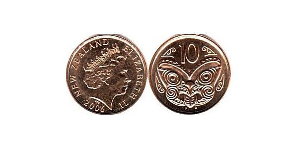 10 Cent Nuova Zelanda Rame/Acciaio 