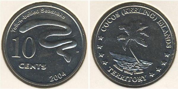 10 Cent Isole Cocos (Keeling) Rame/Nichel 
