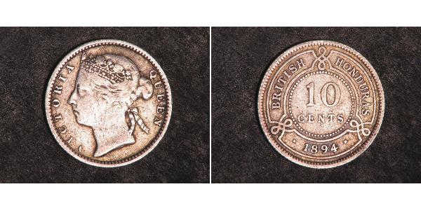 10 Cent British Honduras (1862-1981) Silber Victoria (1819 - 1901)