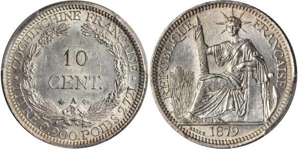 10 Cent Französisch-Indochina (1887-1954) Silber 