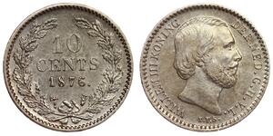 10 Cent Königreich der Niederlande (1815 - ) Silber Wilhelm III. (Niederlande)