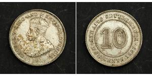 10 Cent Straits Settlements (1826 - 1946) Silber George V (1865-1936)