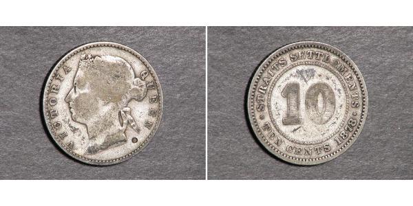 10 Cent Straits Settlements (1826 - 1946) Silber Victoria (1819 - 1901)