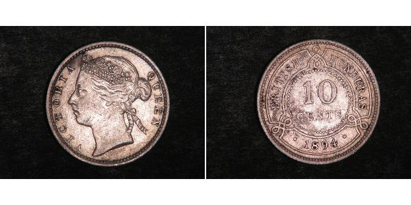 10 Cent British Honduras (1862-1981) Silver Victoria (1819 - 1901)
