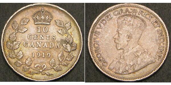 10 Cent Canada Silver George V of the United Kingdom (1865-1936)