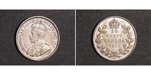 10 Cent Canada Silver George V of the United Kingdom (1865-1936)