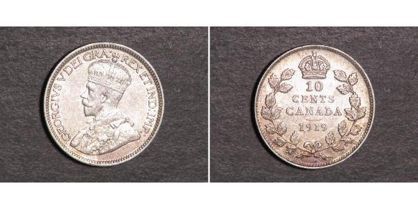 10 Cent Canada Silver George V of the United Kingdom (1865-1936)