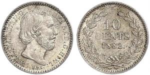 10 Cent Kingdom of the Netherlands (1815 - ) Silver William III of the Netherlands