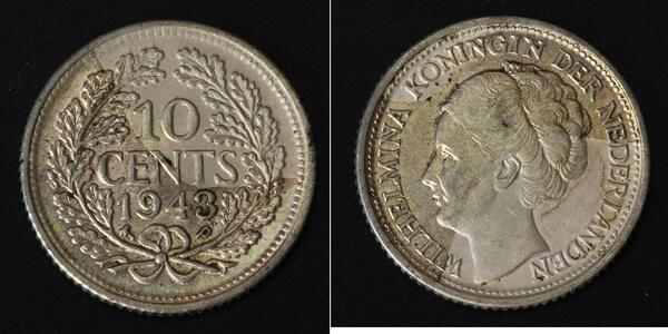 10 Cent Kingdom of the Netherlands (1815 - ) Silver 