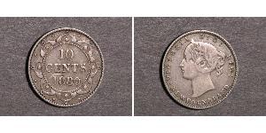 10 Cent Newfoundland and Labrador Silver Victoria (1819 - 1901)