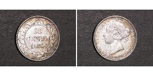 10 Cent Newfoundland and Labrador Silver Victoria (1819 - 1901)