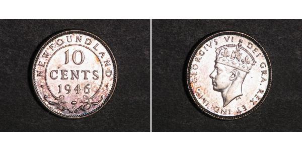 10 Cent Newfoundland and Labrador Silver George VI (1895-1952)