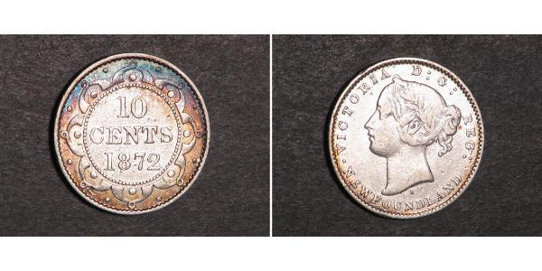 10 Cent Newfoundland and Labrador Silver Victoria (1819 - 1901)