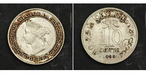 10 Cent Sri Lanka/Ceylon Silver Victoria (1819 - 1901)